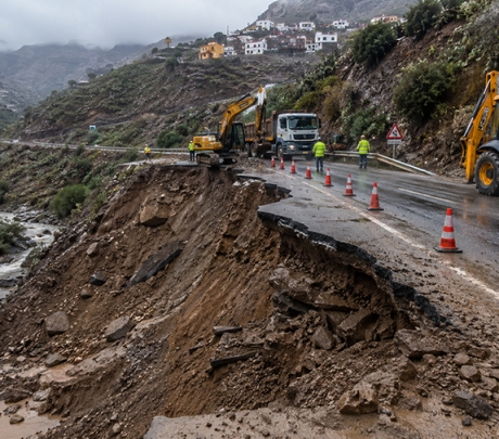 Zes wegen op Gran Canaria blijven gesloten na storm Therese
